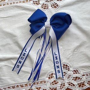 ⭐️ 3/$15 Girls Classic Navy Blue White Large Boutique Hair Bow Lions